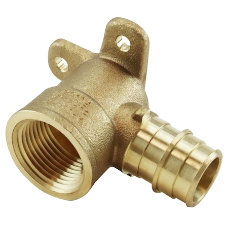 Apollo 3/4 in. Brass PEX-A Expansion Barb x 3/4 in. Female Pipe Thread Adapter 90-Degree Drop-Ear Elbow EPXDEE34